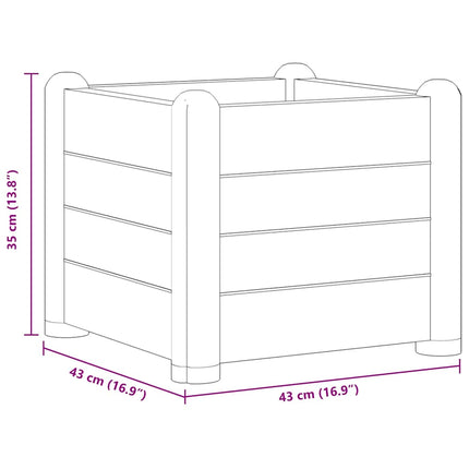 Garden Raised Bed PP Mocha 16.9"x16.9"x13.8