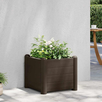 Garden Raised Bed PP Mocha 16.9"x16.9"x13.8
