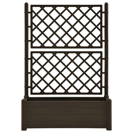 Garden Planter with Trellis 39.4"x16.9"x55.9" PP Mocha