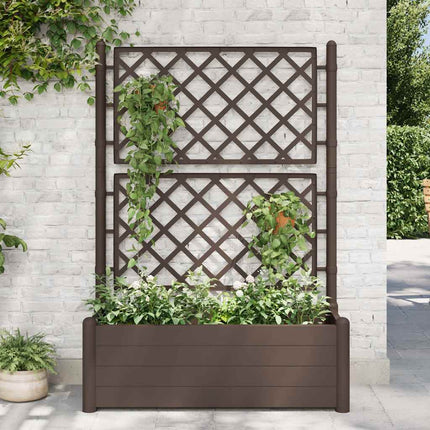 Garden Planter with Trellis 39.4"x16.9"x55.9" PP Mocha