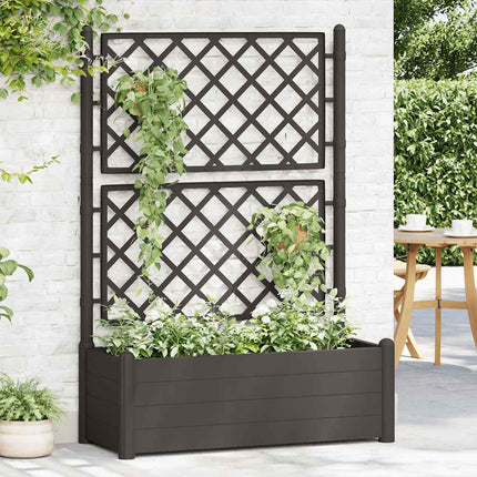Garden Planter with Trellis 39.4"x16.9"x55.9" PP Anthracite