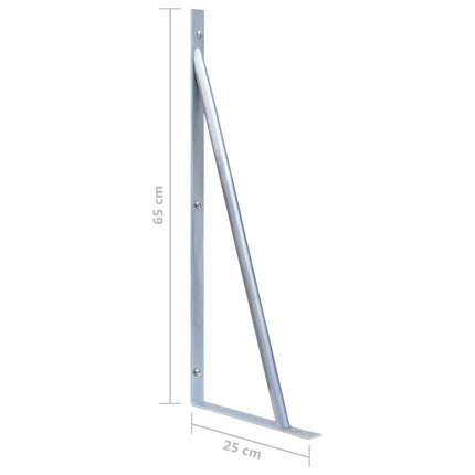 Support Brackets for Fence Post 3 pcs Galvanized Steel