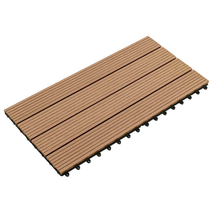 Decking Tile 6 pcs Brown 23.62 x 11.81 in WPC