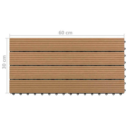 Decking Tile 6 pcs Brown 23.62 x 11.81 in WPC