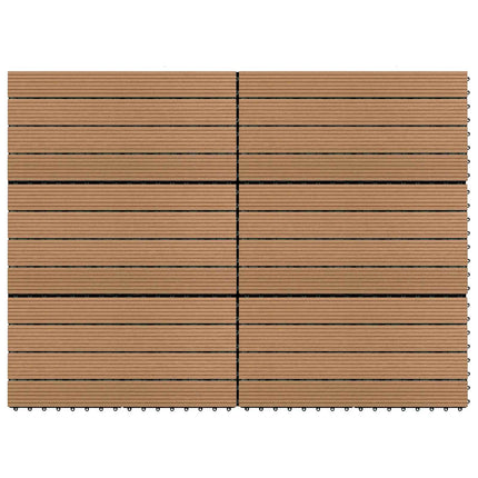 Decking Tile 6 pcs Brown 23.62 x 11.81 in WPC