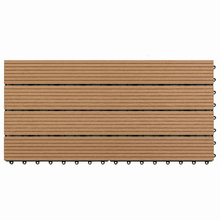 Decking Tile 6 pcs Brown 23.62 x 11.81 in WPC