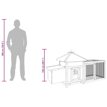 Chicken Coop with Nest Box Red 74.8"x28.3"x40.2" Solid Firwood