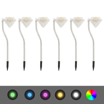 Solar LED Garden Lights 6 pcs 3.5"x3.1"x11.6