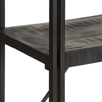 5-Tier Bookcase Black 55.1"x11.8"x70.9" Solid Mango Wood