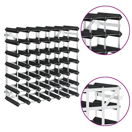 Wine Rack for 42 Bottles Black Solid Pine Wood