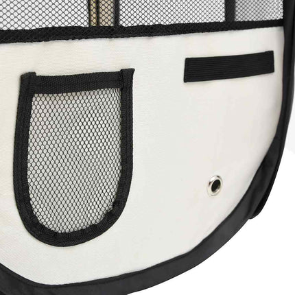 Foldable Dog Playpen with Carrying Bag Black 43.3"x43.3"x22.8