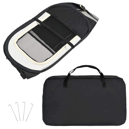 Foldable Dog Playpen with Carrying Bag Black 43.3"x43.3"x22.8