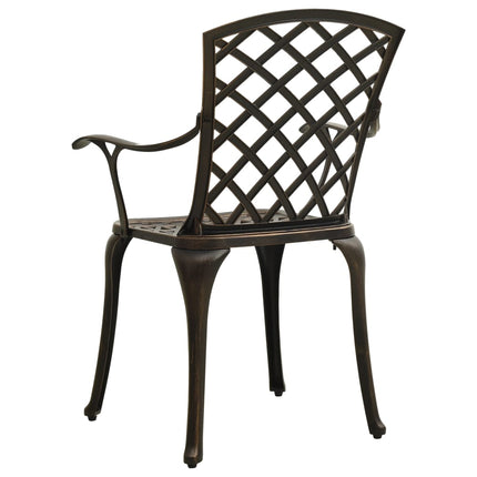 Patio Chairs 4 pcs Cast Aluminum Bronze