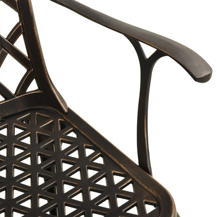 Patio Chairs 4 pcs Cast Aluminum Bronze