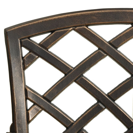 Patio Chairs 4 pcs Cast Aluminum Bronze