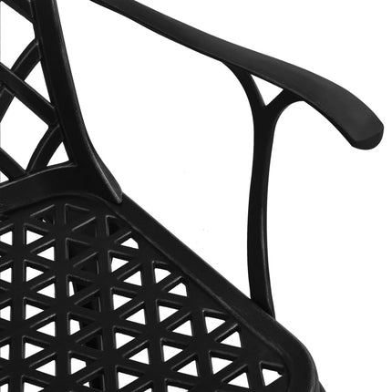 Patio Chairs 4 pcs Cast Aluminum Black