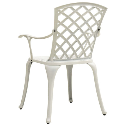 Patio Chairs 2 pcs Cast Aluminum White