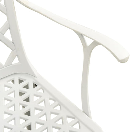 Patio Chairs 2 pcs Cast Aluminum White