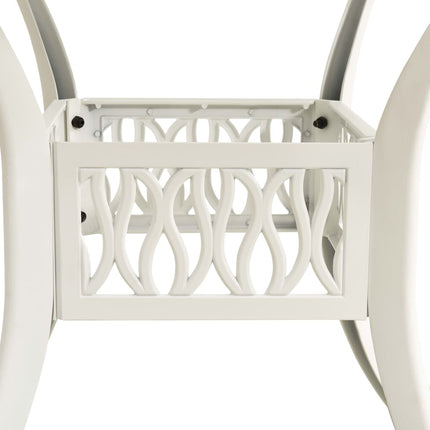 Patio Table White 35.4"x35.4"x29.1" Cast Aluminum