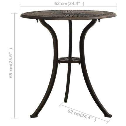 3 Piece Bistro Set Cast Aluminum Bronze