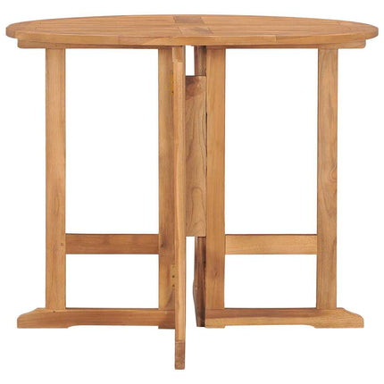 Folding Patio Dining Table Ø35.4"x29.5" Solid Teak Wood