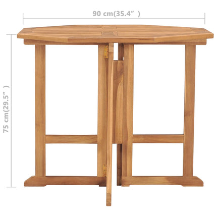 Folding Patio Dining Table 35.4"x35.4"x29.5" Solid Teak Wood