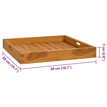 Serving Tray 19.7"x19.7" Solid Wood Teak