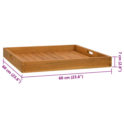 Serving Tray 23.6"x23.6" Solid Wood Teak