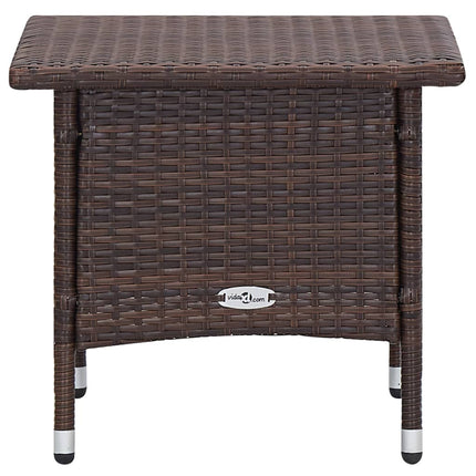 3 Piece Patio Lounge Set with Cushions Poly Rattan Brown