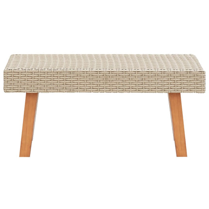 2 Piece Patio Lounge Set with Cushions Poly Rattan Beige