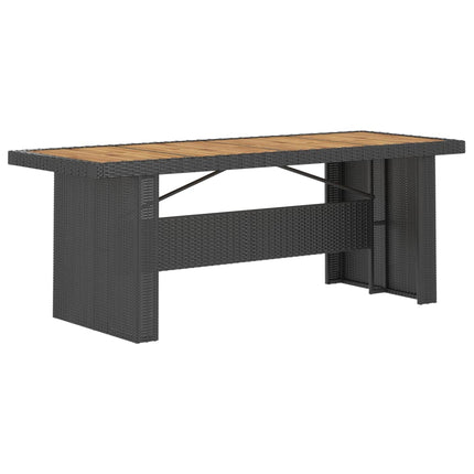 9 Piece Patio Dining Set with Cushions Poly Rattan Black
