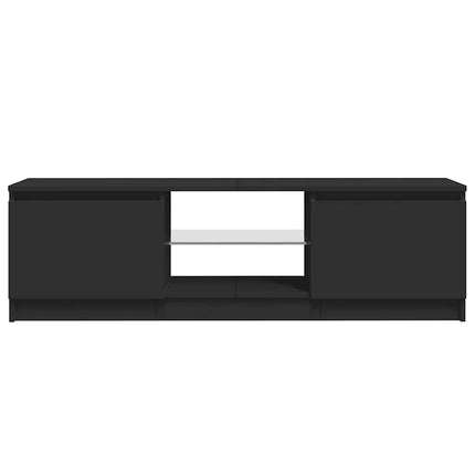 TV Cabinet with LED Lights Black 47.2x11.8x14.2