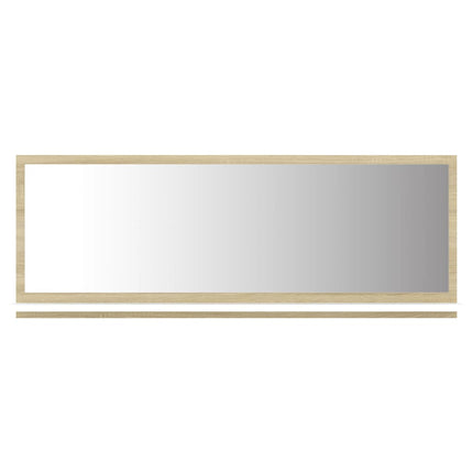 Bathroom Mirror White and Sonoma Oak 39.4"x4.1"x14.6" Engineered Wood