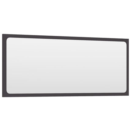Bathroom Mirror Gray 35.4"x0.6"x14.6" Engineered Wood