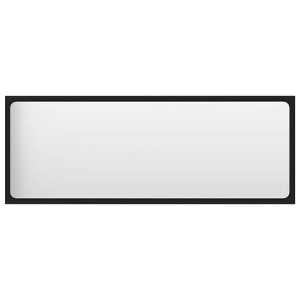 Bathroom Mirror Black 39.4"x0.6"x14.6" Engineered Wood