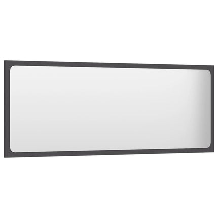 Bathroom Mirror Gray 39.4"x0.6"x14.6" Engineered Wood