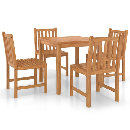 5 Piece Garden Dining Set 31.5" x 31.5" Solid Teak Wood