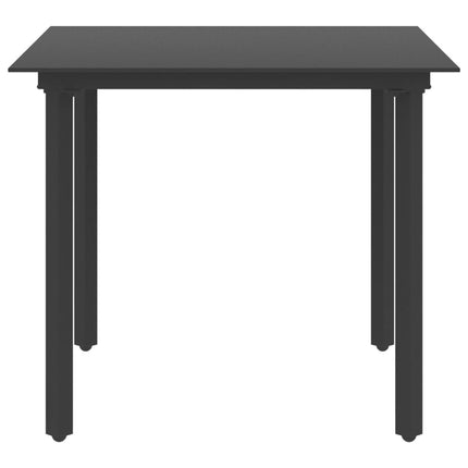 3 Piece Patio Dining Set PVC Rattan Black