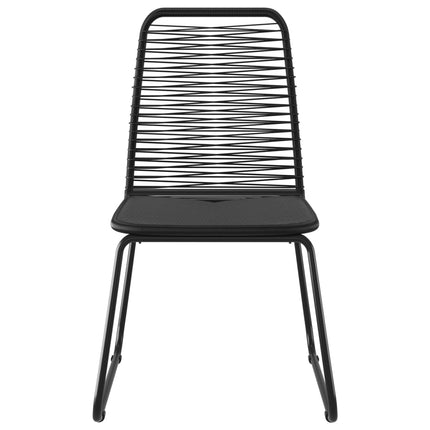 3 Piece Patio Dining Set PVC Rattan Black