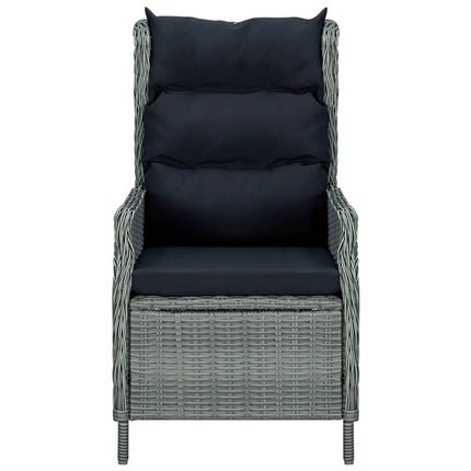 9 Piece Patio Dining Set with Cushions Poly Rattan Light Gray