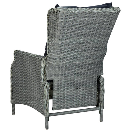 9 Piece Patio Dining Set with Cushions Poly Rattan Light Gray
