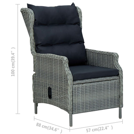 9 Piece Patio Dining Set with Cushions Poly Rattan Light Gray