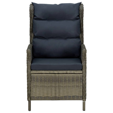 7 Piece Patio Dining Set with Cushions Poly Rattan Brown