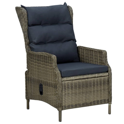 9 Piece Patio Dining Set with Cushions Poly Rattan Brown