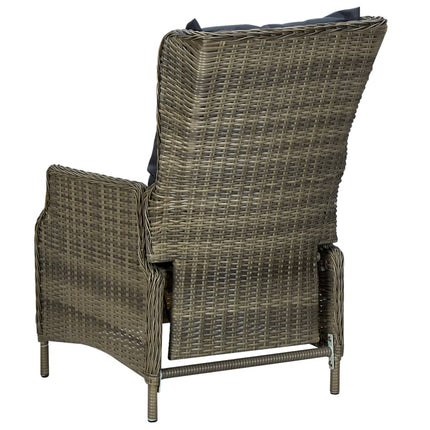 9 Piece Patio Dining Set with Cushions Poly Rattan Brown