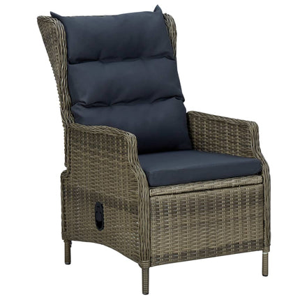 9 Piece Patio Dining Set with Cushions Poly Rattan Brown