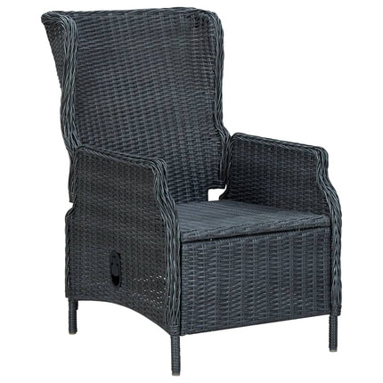 9 Piece Patio Dining Set with Cushions Poly Rattan Dark Gray