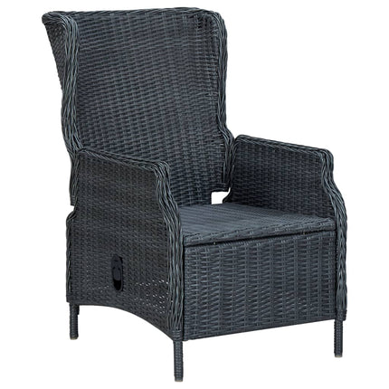 9 Piece Patio Dining Set with Cushions Poly Rattan Dark Gray