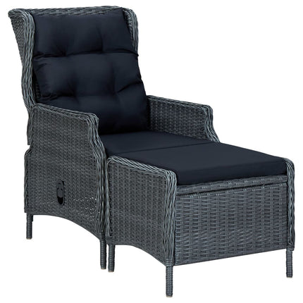 9 Piece Patio Dining Set with Cushions Poly Rattan Dark Gray