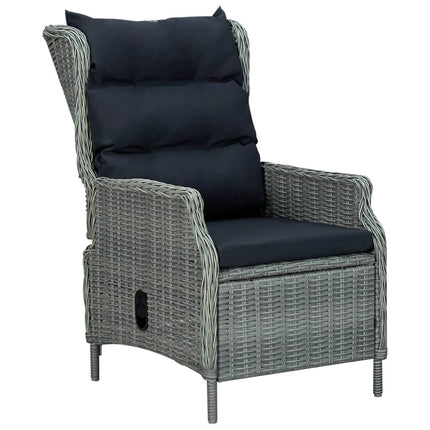 9 Piece Patio Dining Set with Cushions Poly Rattan Light Gray
